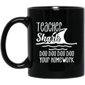 Teacher Coffee Mug Teacher Shark Doo Doo Doo Your Homework 11oz - 15oz Black Mug