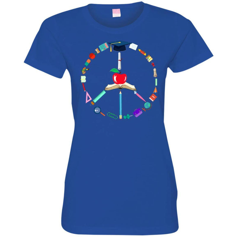 Teacher Peace Tools Symbol Funny Gift Teacher Shirts CustomCat