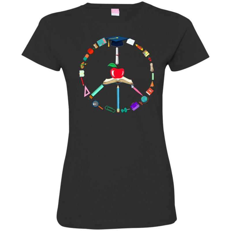 Teacher Peace Tools Symbol Funny Gift Teacher Shirts CustomCat