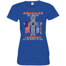 Teacher T-Shirt American By Birth Teacher By The Grace Of God American Pencil Flag Shirts CustomCat