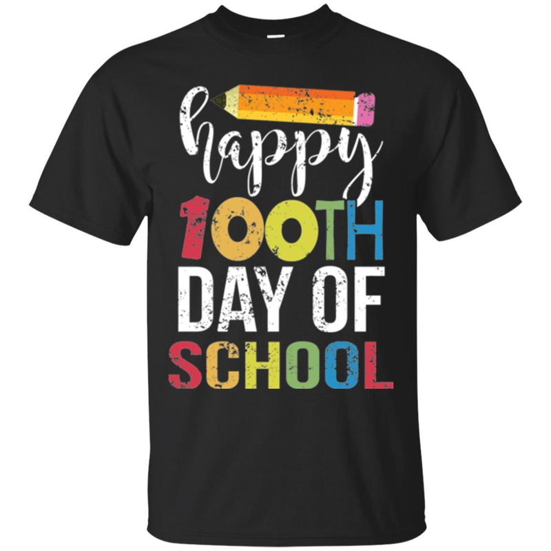 Teacher T-Shirt Happy 100th Day Of School Funny Gift Tees Teacher Shirts CustomCat