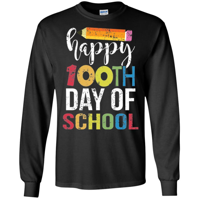 Teacher T-Shirt Happy 100th Day Of School Funny Gift Tees Teacher Shirts CustomCat