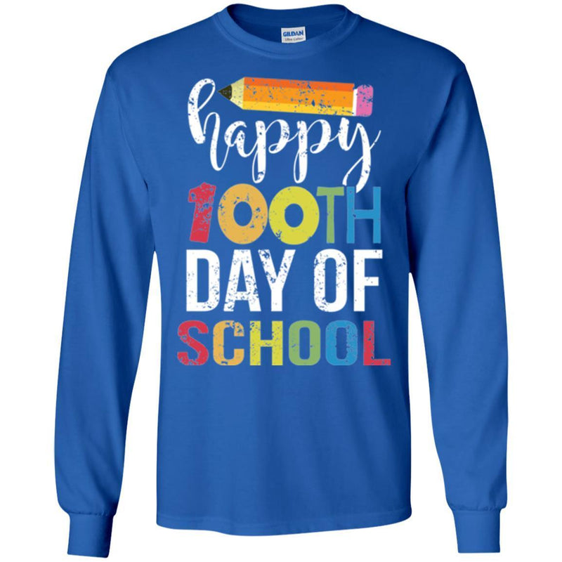 Teacher T-Shirt Happy 100th Day Of School Funny Gift Tees Teacher Shirts CustomCat