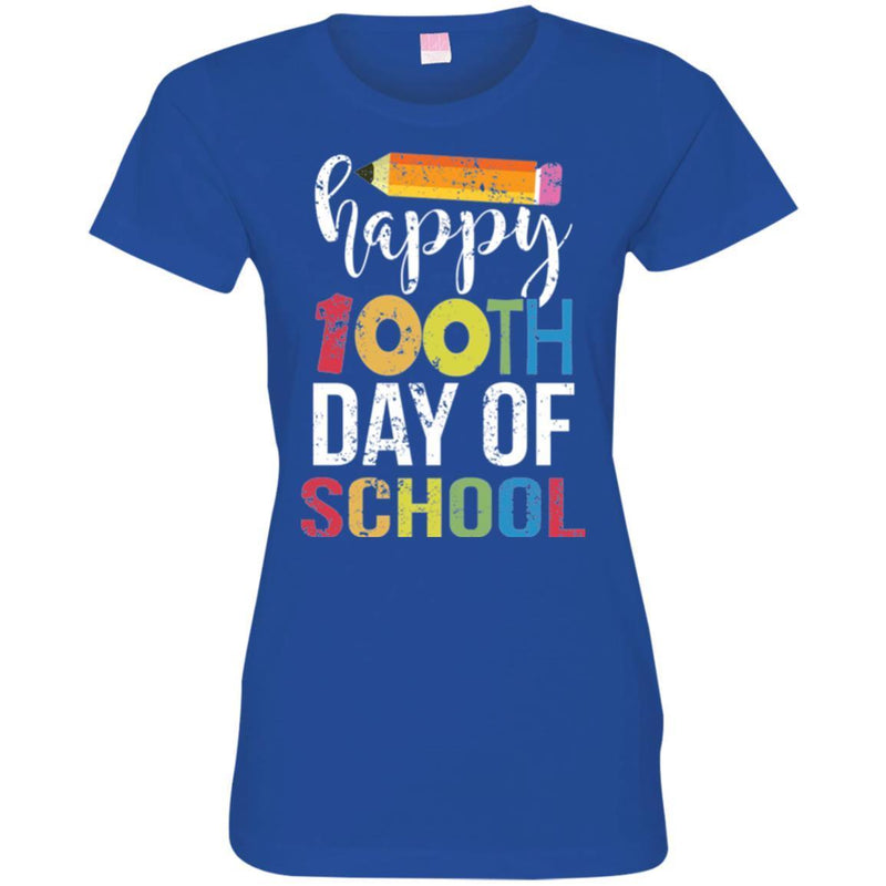 Teacher T-Shirt Happy 100th Day Of School Funny Gift Tees Teacher Shirts CustomCat