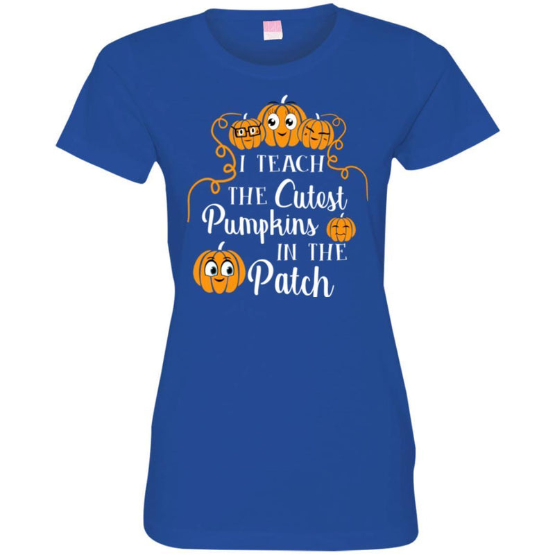 Teacher T-Shirt I Teach The Cutest Pumpkins In The Patch Halloween Funny Gift Teacher T Shirt CustomCat