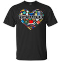 Teacher T-Shirt Teachaholic Heart Tools Funny Gift Tees Teacher Shirts CustomCat