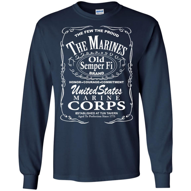 The Few The Proud The Marines Old Semper Fi Brand United States Marine Corps Veteran T Shirt CustomCat