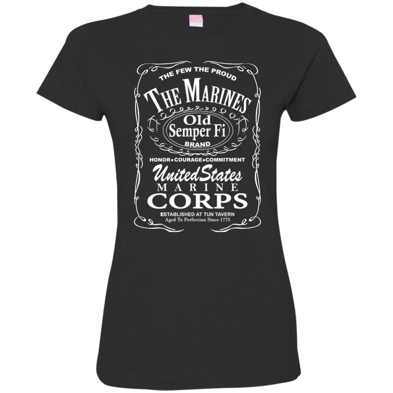 The Few The Proud The Marines Old Semper Fi Brand United States Marine Corps Veteran T Shirt CustomCat