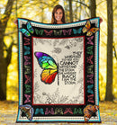 They Whispered To Her You Cannot Withstand The Storm Butterfly Fleece Blanket interestprint
