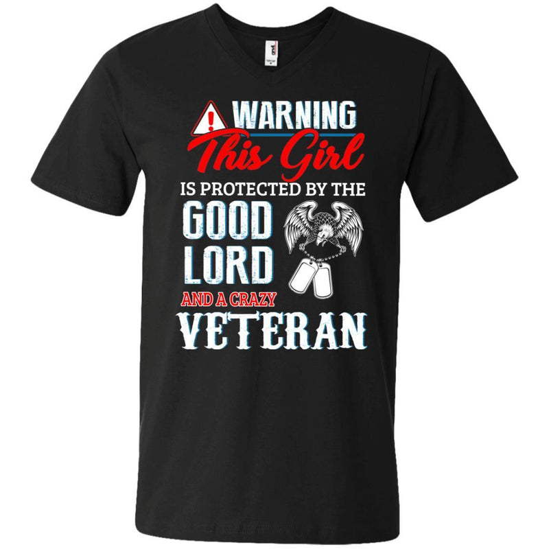 This Girl Is Protected By A Crazy Veteran T-shirts & Hoodie for Veteran's Day CustomCat