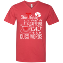 This Nurse Runs on caffeine Cat and Cuss Words Tshirts CustomCat
