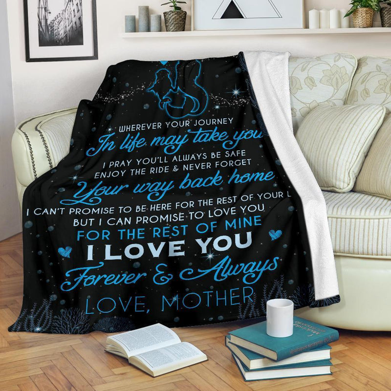 To My Daughter Love Mother Mermaid Fleece Blanket interestprint