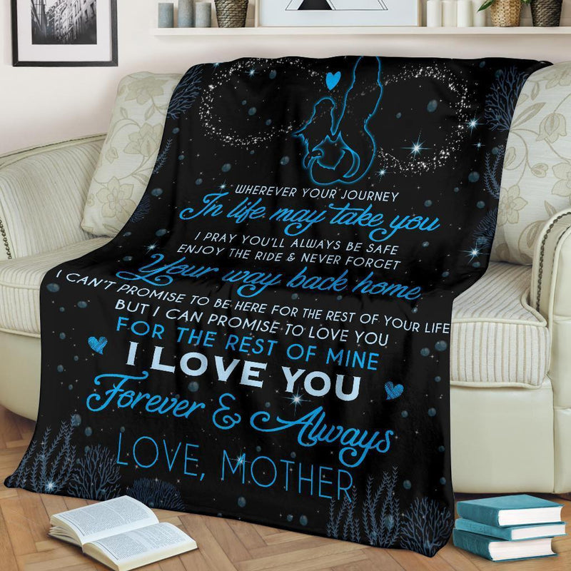 To My Daughter Love Mother Mermaid Fleece Blanket interestprint