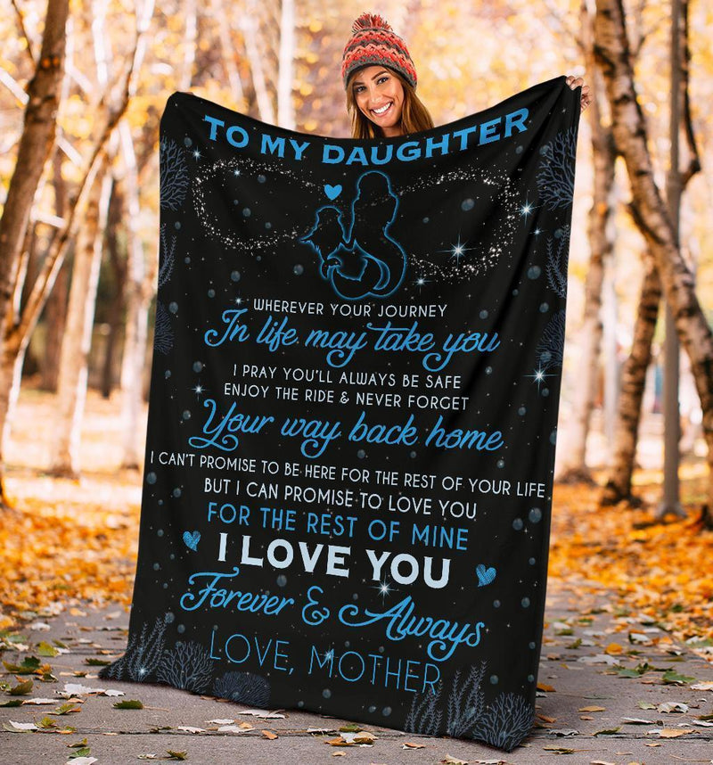 To My Daughter Love Mother Mermaid Fleece Blanket interestprint