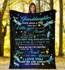 To My Granddaughter Dragonflies Fleece Blanket interestprint