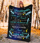 To My Granddaughter Dragonflies Fleece Blanket interestprint