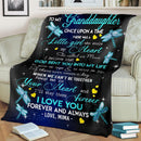 To My Granddaughter Dragonflies Mima Fleece Blanket interestprint