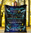 To My Granddaughter Dragonflies Nanny Fleece Blanket interestprint