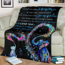 To My Granddaughter I Love You Grandma Elephant Fleece Blanket interestprint