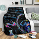 To My Granddaughter I Love You Grandma Elephant Fleece Blanket interestprint