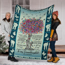 To My Granddaughter Love Grandma Butterfly Fleece Blanket interestprint