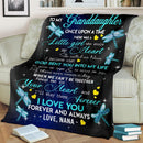 To My Granddaughter Nana Dragonflies Fleece Blanket interestprint
