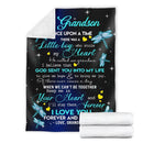 To My Grandson Dragonflies Fleece Blanket interestprint