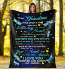 To My Grandson Dragonflies Fleece Blanket interestprint