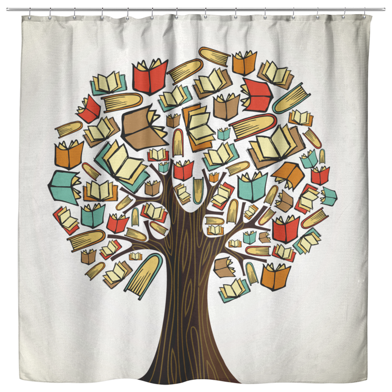 Tree Books Shower Curtains Bathroom Decor