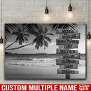 Tropical Beach Scenery Multi Names Premium Canvas - Family Street Sign Family Name Art Canvas For Home Decor Personalized Canvas Wall Art - Customized Family - CANLA75 - CustomCat