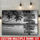 Tropical Beach Scenery Multi Names Premium Canvas - Family Street Sign Family Name Art Canvas For Home Decor Personalized Canvas Wall Art - Customized Family - CANLA75 - CustomCat