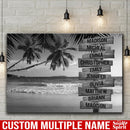Tropical Beach Scenery Multi Names Premium Canvas - Family Street Sign Family Name Art Canvas For Home Decor Personalized Canvas Wall Art - Customized Family - CANLA75 - CustomCat