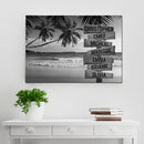 Tropical Beach Scenery Multi Names Premium Canvas - Family Street Sign Family Name Art Canvas For Home Decor Personalized Canvas Wall Art - Customized Family - CANLA75 - CustomCat
