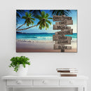 Tropical Beach Scenery Multi Names Premium Canvas - Family Street Sign Family Name Art Canvas For Home Decor Personalized Canvas Wall Art Family - CANLA75 - CustomCat