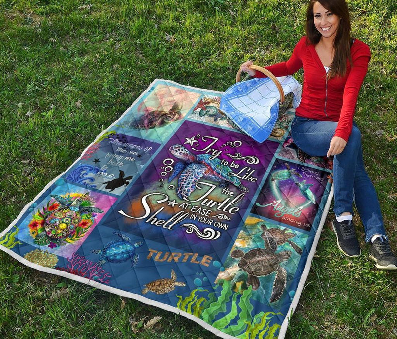 Try To Be Like The Turtle At Ease In Your Own Shell Turle Quilt interestprint