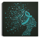 Turquoise Ribbon Awareness Canvas - Bone Tumor Awareness Canvas Wall Art Decor