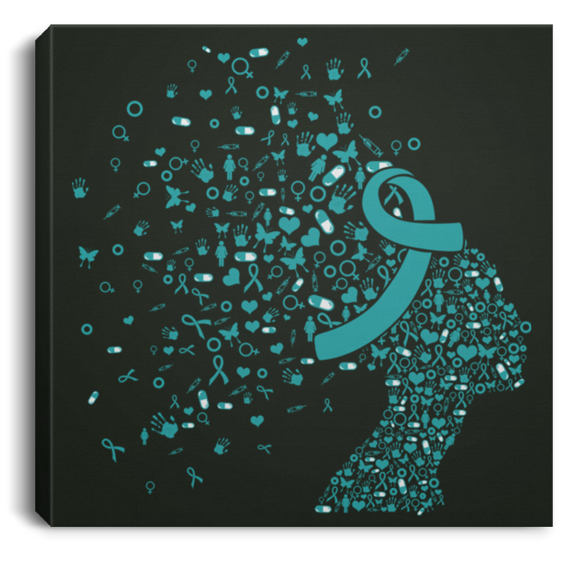 Turquoise Ribbon Awareness Canvas - Bone Tumor Awareness Canvas Wall Art Decor