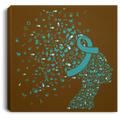 Turquoise Ribbon Awareness Canvas - Bone Tumor Awareness Canvas Wall Art Decor