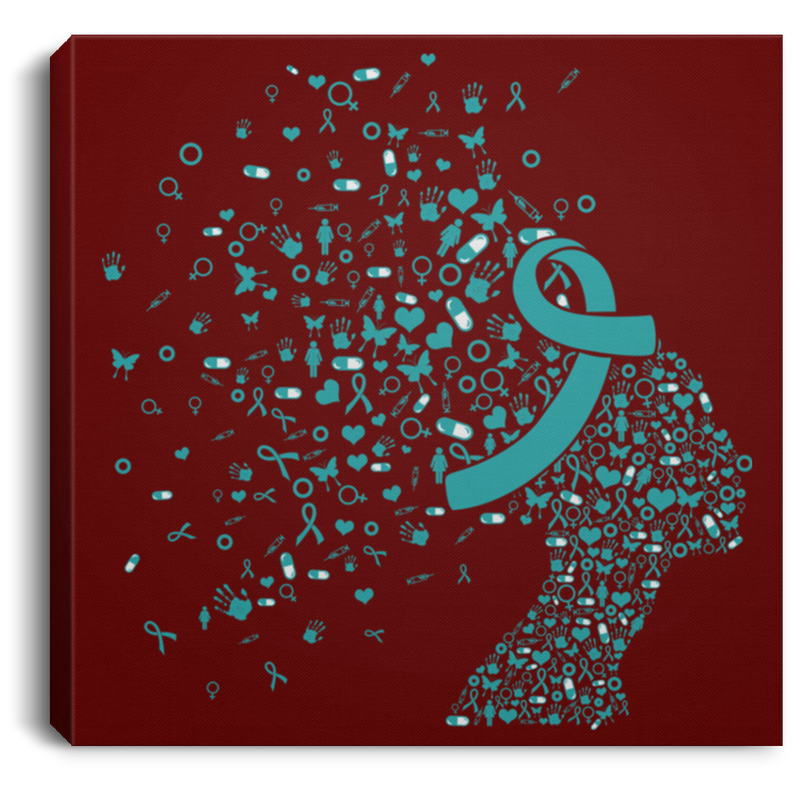 Turquoise Ribbon Awareness Canvas - Bone Tumor Awareness Canvas Wall Art Decor