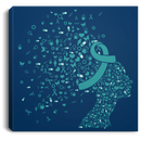 Turquoise Ribbon Awareness Canvas - Bone Tumor Awareness Canvas Wall Art Decor