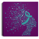 Turquoise Ribbon Awareness Canvas - Bone Tumor Awareness Canvas Wall Art Decor