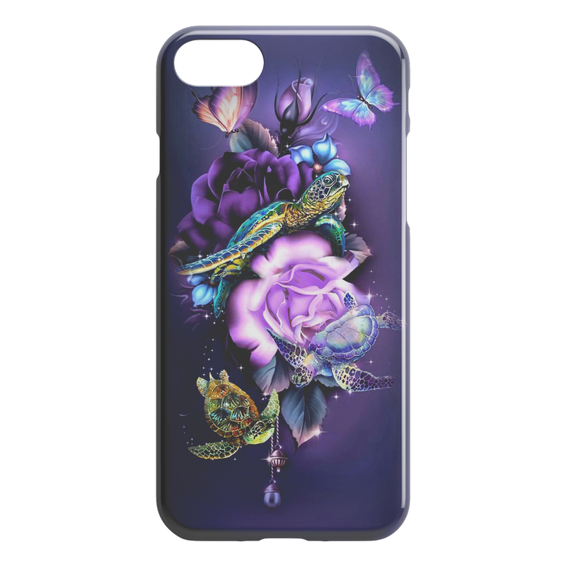 Turtle Butterfly Flowers iPhone Case teelaunch