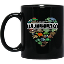 Turtle Coffee Mug Crazy Turtle Lady Heart 11oz - 15oz Black Mug CustomCat