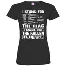 U.S.M.C.VETERAN T-SHIRT I STAND FOR THE FLAG I KNEEL FOR THE FALLEN U.S.M.C VETERANS DAY TEE SHIRT CustomCat