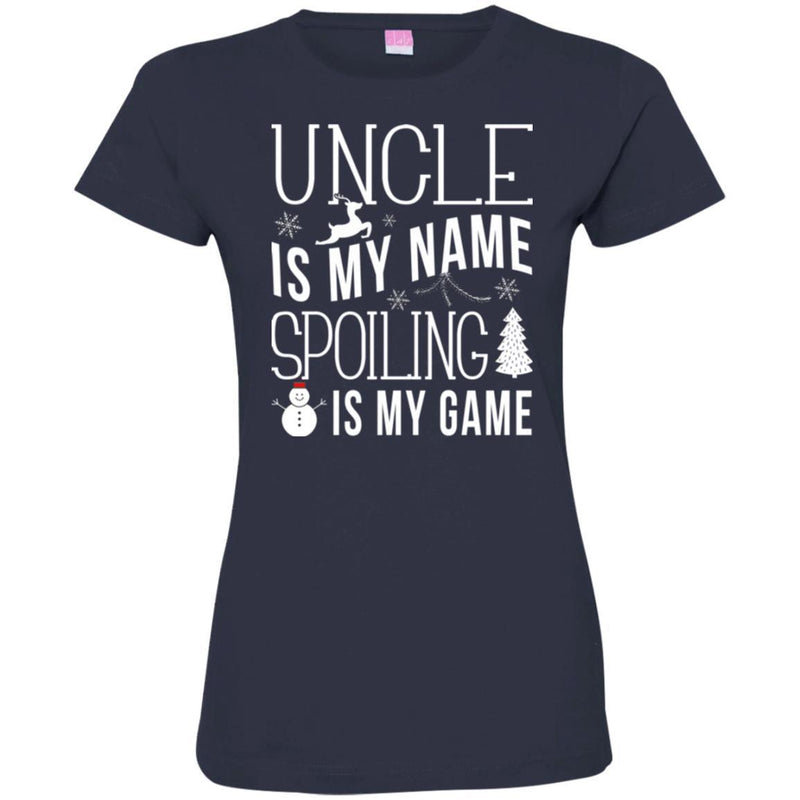 Uncle Is My Name Spoiling Is My Game Merry Christmas Funny Gift Shirts CustomCat