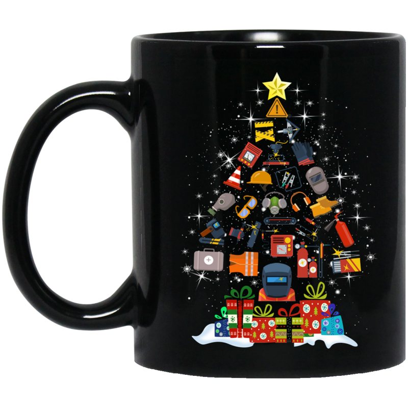 Unique Welder Design of Christmas Tree Printed on Coffee Mug CustomCat