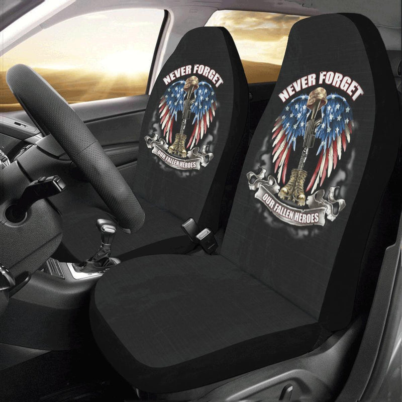 Never Forget Our Fallen Heroes Car Seat Covers (Set of 2)