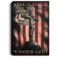 USMC Veteran Canvas - One Nation Under God American Flag Canvas Home Decor USMC Veteran - CANPO75 - CustomCat