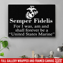 USMC Veteran Canvas - Semper Fidelis Canvas Home Decor USMC Veteran - CANLA75 - CustomCat