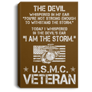 USMC Veteran Canvas - The Devil Whispered In My Ear - I Am The Storm USMC Veteran - CANPO75 - CustomCat